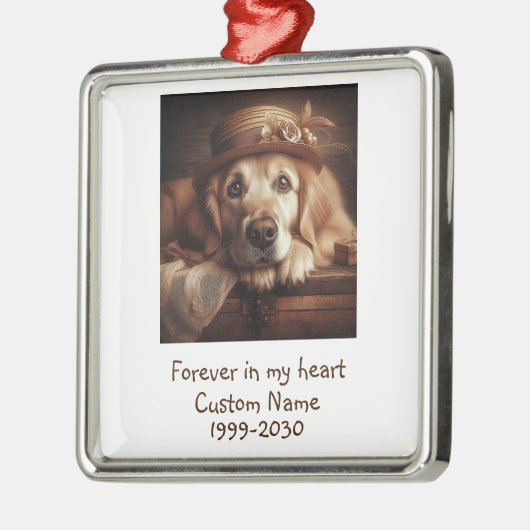 Aangepaste foto Memorial Keepomwille Pet Dog Metalen Ornament (Links)