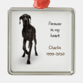 Aangepaste foto Memorial Keepomwille Pet Dog Metalen Ornament (Voorkant)