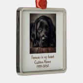 Aangepaste foto Memorial Keepomwille Pet Dog Metalen Ornament (Rechts)