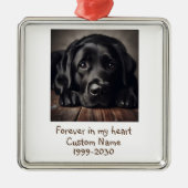 Aangepaste foto Memorial Keepomwille Pet Dog Metalen Ornament (Voorkant)