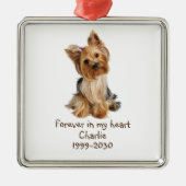 Aangepaste foto Memorial Keepomwille Pet Dog Metalen Ornament (Voorkant)