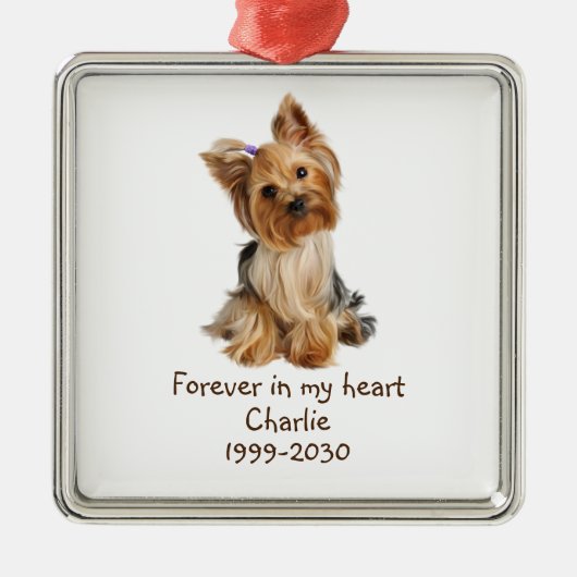 Aangepaste foto Memorial Keepomwille Pet Dog Metalen Ornament (Voorkant)