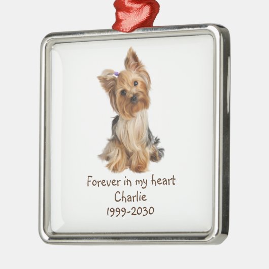 Aangepaste foto Memorial Keepomwille Pet Dog Metalen Ornament (Links)