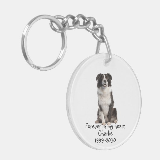 Aangepaste foto Memorial Keepomwille Pet Dog Sleut Sleutelhanger (Voorkant Links)