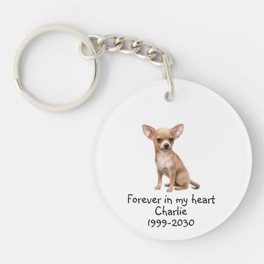 Aangepaste foto Memorial Keepomwille Pet Dog Sleut Sleutelhanger (Voorkant)