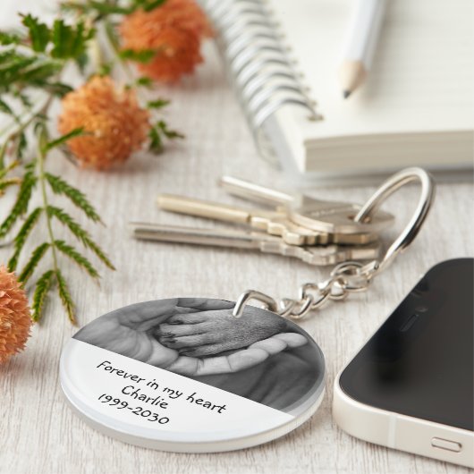 Aangepaste foto Memorial Keepomwille Pet Dog Sleut Sleutelhanger (Voorkant Rechts)
