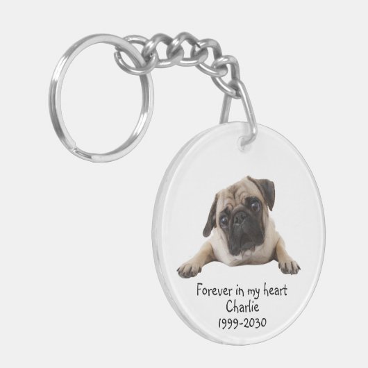 Aangepaste foto Memorial Keepomwille Pet Dog Sleut Sleutelhanger (Voorkant Links)
