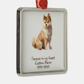 Aangepaste foto Memorial Keepsake Dog Metalen Ornament (Rechts)