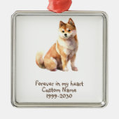 Aangepaste foto Memorial Keepsake Dog Metalen Ornament (Voorkant)