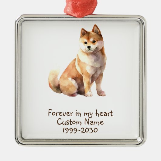 Aangepaste foto Memorial Keepsake Dog Metalen Ornament (Voorkant)