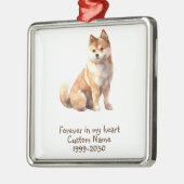 Aangepaste foto Memorial Keepsake Dog Metalen Ornament (Links)