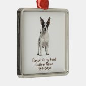 Aangepaste foto Memorial Keepsake Dog Metalen Ornament (Rechts)
