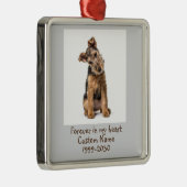 Aangepaste foto Memorial Keepsake Dog Metalen Ornament (Rechts)