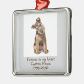 Aangepaste foto Memorial Keepsake Dog Metalen Ornament (Links)