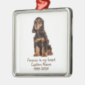Aangepaste foto Memorial Keepsake Dog Metalen Ornament (Links)