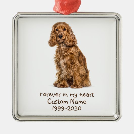 Aangepaste foto Memorial Keepsake Dog Metalen Ornament (Voorkant)