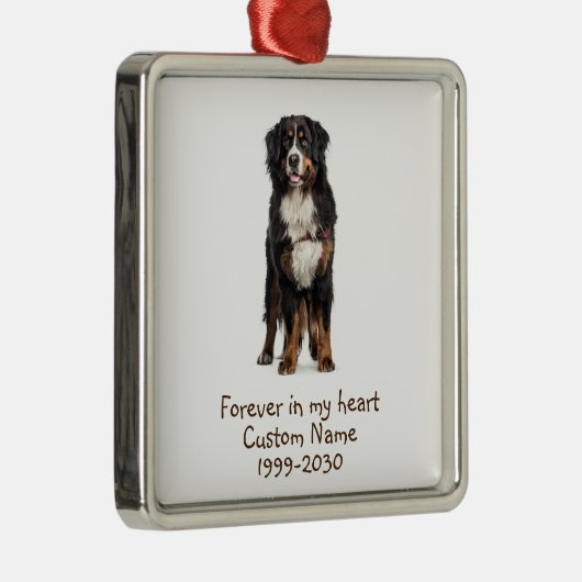 Aangepaste foto Memorial Keepsake Dog Metalen Ornament (Rechts)