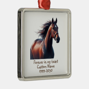 Aangepaste foto Memorial Keepsake Paard Metalen Ornament