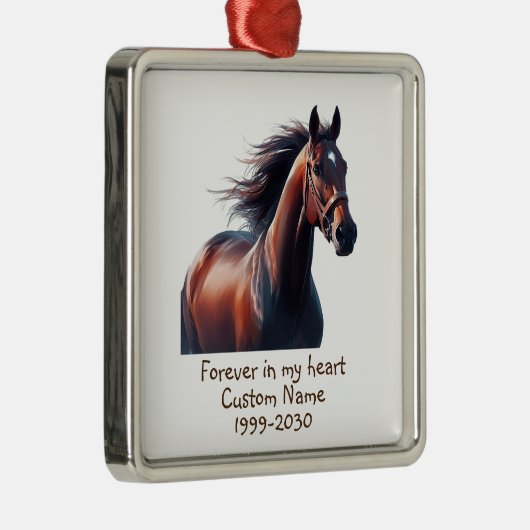 Aangepaste foto Memorial Keepsake Paard Metalen Ornament