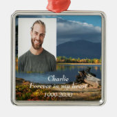 Aangepaste foto Memorial Keepslag voor altijd in m Metalen Ornament (Voorkant)