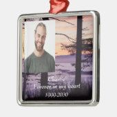 Aangepaste foto Memorial Keepslag voor altijd in m Metalen Ornament (Links)