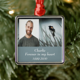 Aangepaste foto Memorial Keepslag voor altijd in m Metalen Ornament