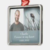 Aangepaste foto Memorial Keepslag voor altijd in m Metalen Ornament (Links)