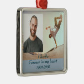 Aangepaste foto Memorial Keepslag voor altijd in m Metalen Ornament (Rechts)