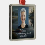 Aangepaste foto Memorial Keepslag voor altijd in m Metalen Ornament (Rechts)