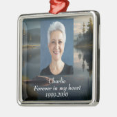 Aangepaste foto Memorial Keepslag voor altijd in m Metalen Ornament (Links)