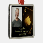 Aangepaste foto Memorial Keepslag voor altijd in m Metalen Ornament (Rechts)