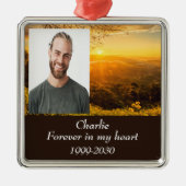 Aangepaste foto Memorial Keepslag voor altijd in m Metalen Ornament (Voorkant)