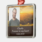 Aangepaste foto Memorial Keepslag voor altijd in m Metalen Ornament (Links)