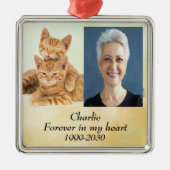Aangepaste foto Memorial Keepslag voor altijd in m Metalen Ornament (Voorkant)