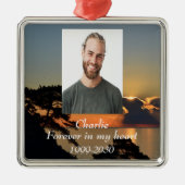 Aangepaste foto Memorial Keepslag voor altijd in m Metalen Ornament (Voorkant)