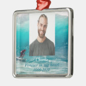 Aangepaste foto Memorial Keepslag voor altijd in m Metalen Ornament (Links)