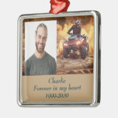 Aangepaste foto Memorial Keepslag voor altijd in m Metalen Ornament (Links)