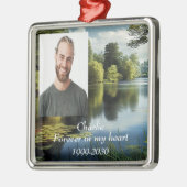 Aangepaste foto Memorial Keepslag voor altijd in m Metalen Ornament (Links)