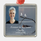 Aangepaste foto Memorial Keepslag voor altijd in m Metalen Ornament (Voorkant)