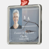 Aangepaste foto Memorial Keepslag voor altijd in m Metalen Ornament (Links)