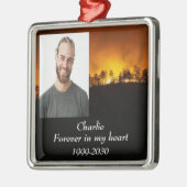 Aangepaste foto Memorial Keepslag voor altijd in m Metalen Ornament (Links)