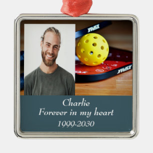 Aangepaste foto Memorial Keepslag voor altijd in m Metalen Ornament