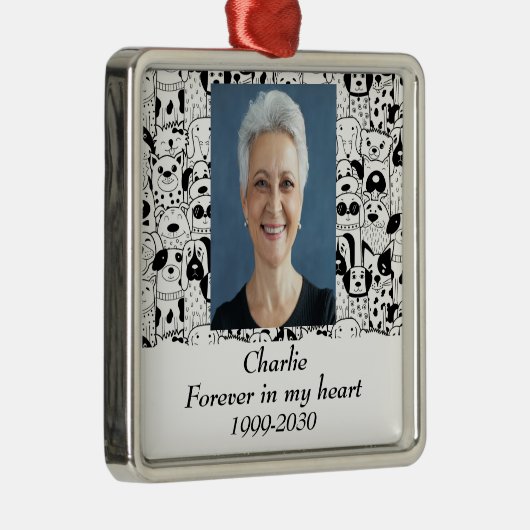 Aangepaste foto Memorial Keepslag voor altijd in m Metalen Ornament (Rechts)