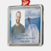 Aangepaste foto Memorial Keepslag voor altijd in m Metalen Ornament (Links)