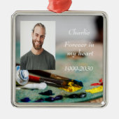 Aangepaste foto Memorial Keepslag voor altijd in m Metalen Ornament (Voorkant)