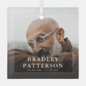 Aangepaste Foto Memorial Tribute Kerstmis Glas Ornament (Voorkant)