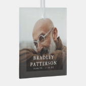 Aangepaste Foto Memorial Tribute Kerstmis Glas Ornament (Voorkant Rechts)