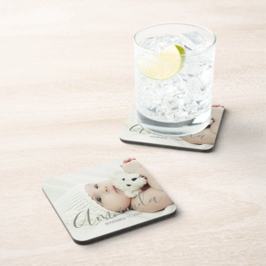 Aangepaste foto met aangepaste naam en tekst bier onderzetter (Rechterzijde)