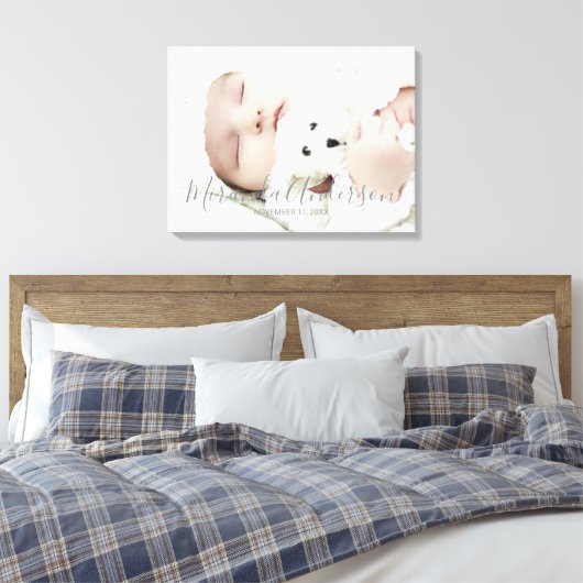 Aangepaste foto met aangepaste naam en tekst canvas afdruk (Insitu (Slaapkamer))
