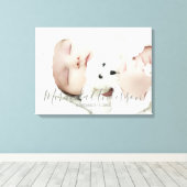 Aangepaste foto met aangepaste naam en tekst canvas afdruk (Insitu (Houten vloer))